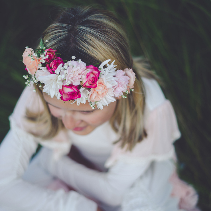 Partial flower crown | designed by Natasha Price of Paper Peony and photo by Laura Stennett Photography
