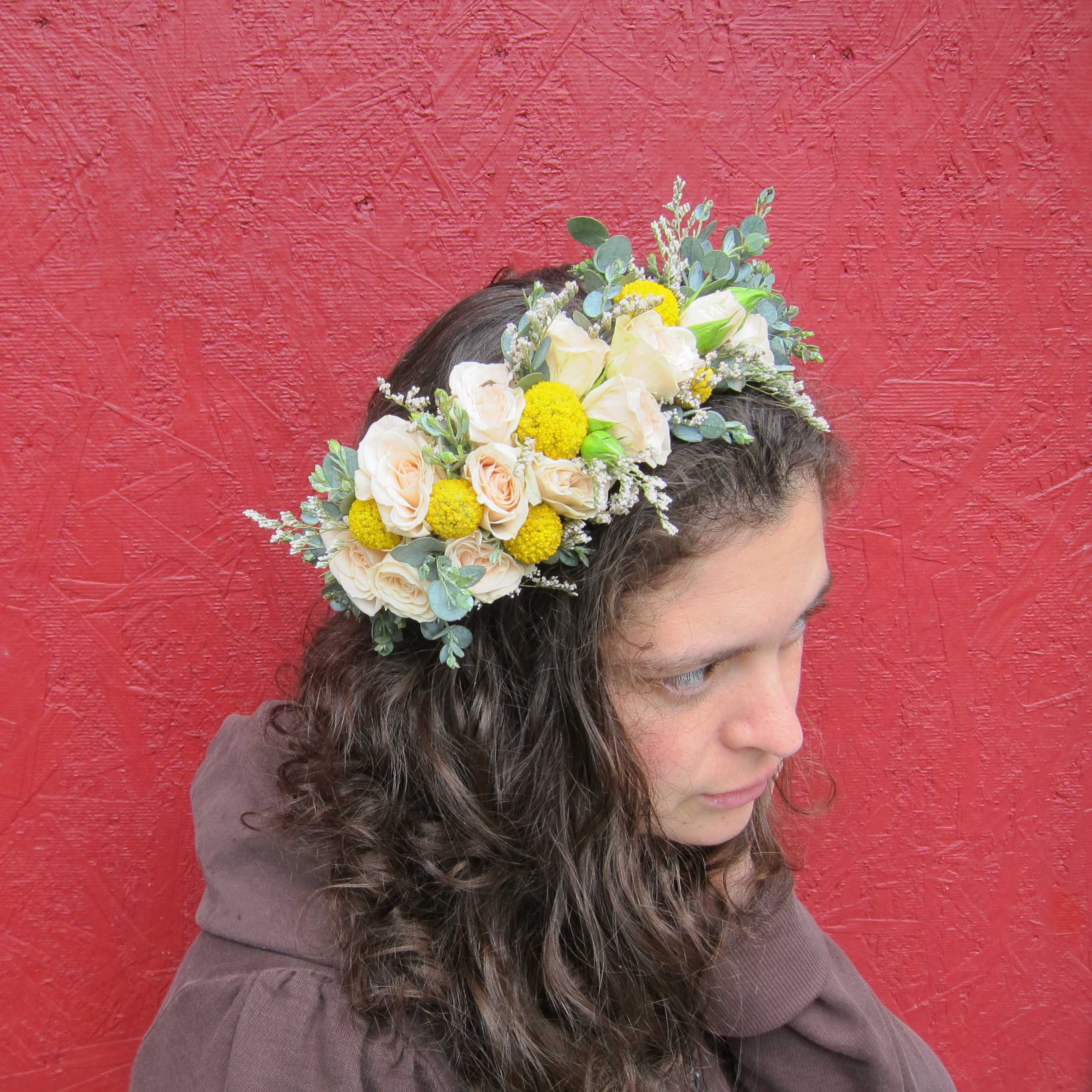 Fresh flower crown by Natasha Price of Paper Peony Alaska