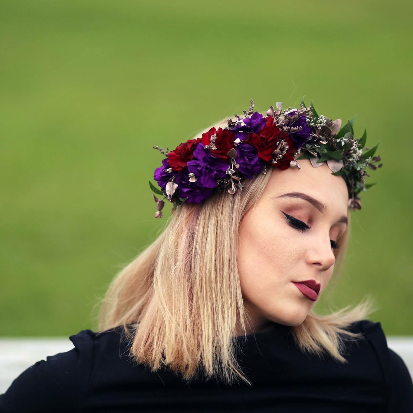 Flower crown by Natasha Price of Paper Peony Alaska and photo by Cleo Jane Photography