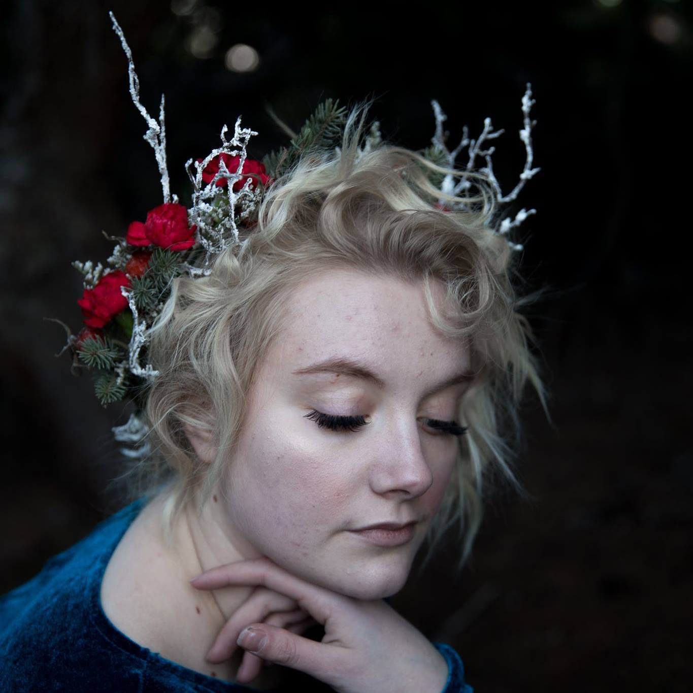 Flower crown by Natasha Price of Paper Peony Alaska and photo by Cleo Jane Photography