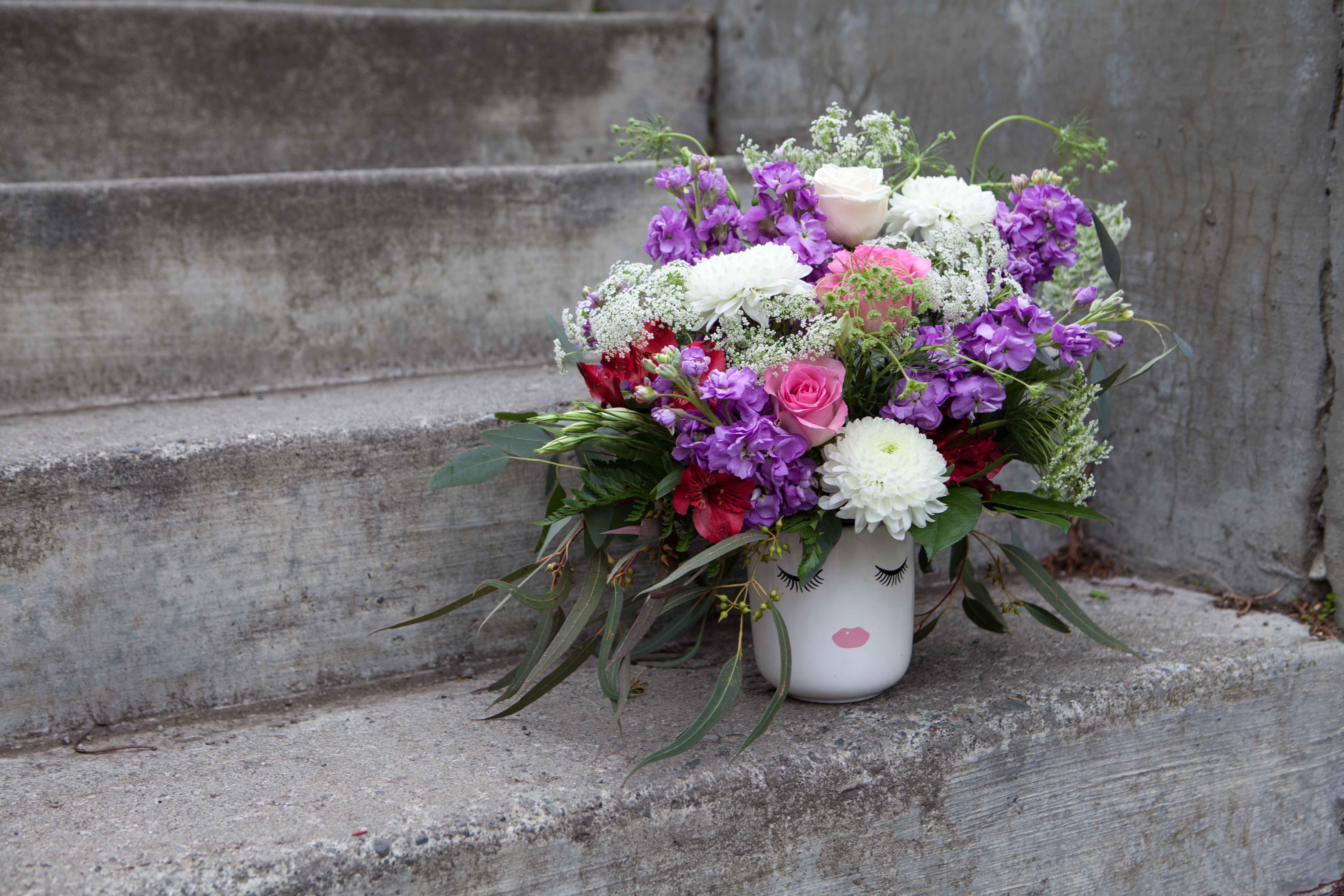 Flower arrangement by Anchorage florist Natasha Price of Paper Peony Alaska, LLC